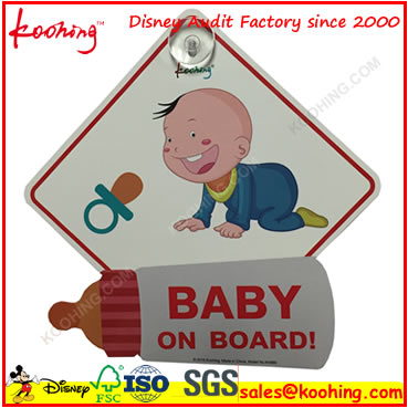 For Sale Car Sign Sticker with Suction Cup for Baby Caring Warning Sign