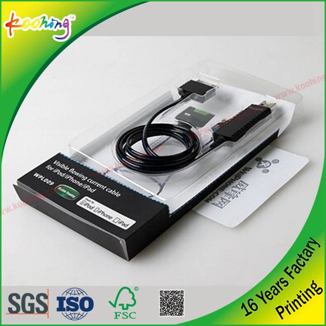 Tableware/Electronic Plastic APET Paper Box with Hang