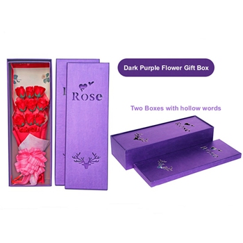Flower Gift Box Professional OEM/ODM Manufacturer Wholesale Purple Fibrin Mats Inside The Round Cardboard 