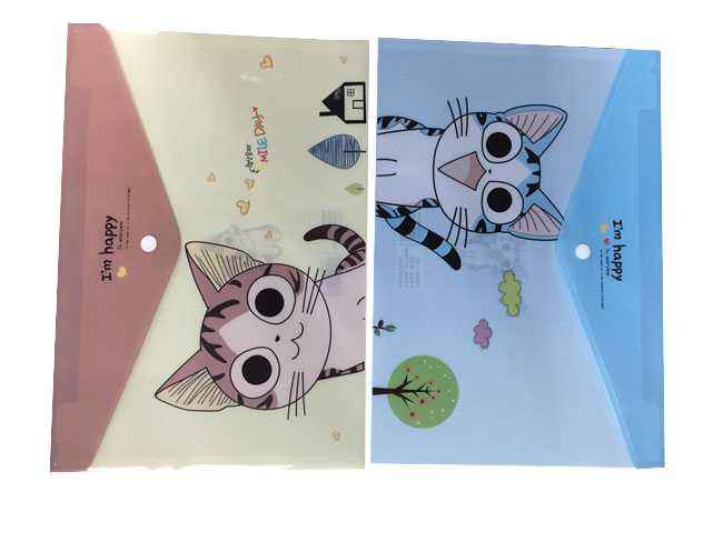 Waterproof  custom A4 File Cute Printing Platsic Bag for offcice file ,document,paper.data