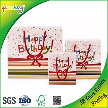 Fashion printing packing paper bag with handles for gift ,clothes