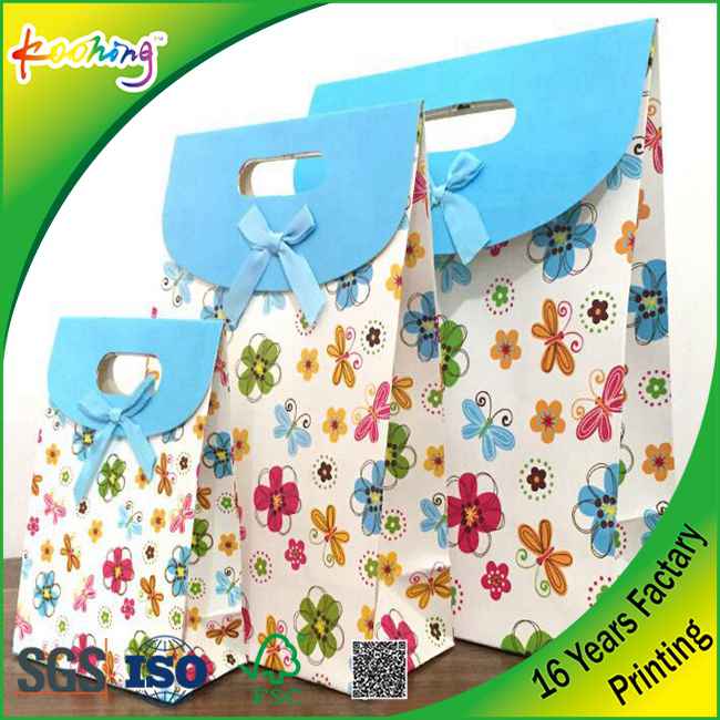 butterfly tree flower best quality custom handmade flip paper bag