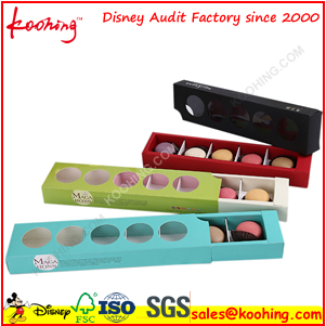 Food grade swiss roll paper cake box for macaron with window