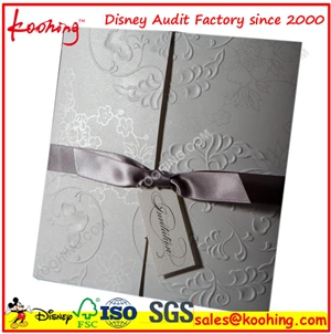 Laser Cut arabic wedding / birthday invitation cards with Embossed Flower 