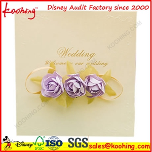 Laser Cut arabic wedding / birthday invitation cards with Embossed Flower 