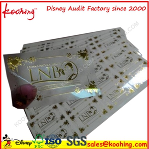 clear pvc printed gold sticker