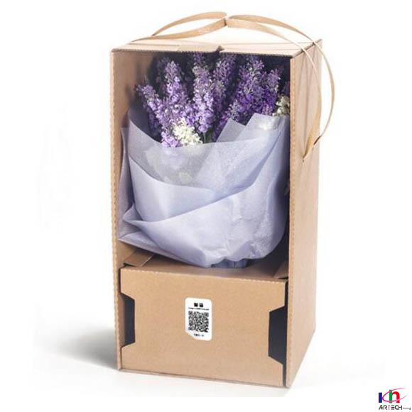 Flower Gift Box Professional OEM/ODM Manufacturer Wholesale Purple Fibrin Mats Inside The Round Cardboard 