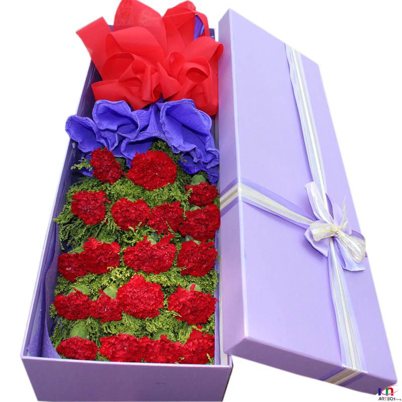 Flower Gift Box Professional OEM/ODM Manufacturer Wholesale Purple Fibrin Mats Inside The Round Cardboard 