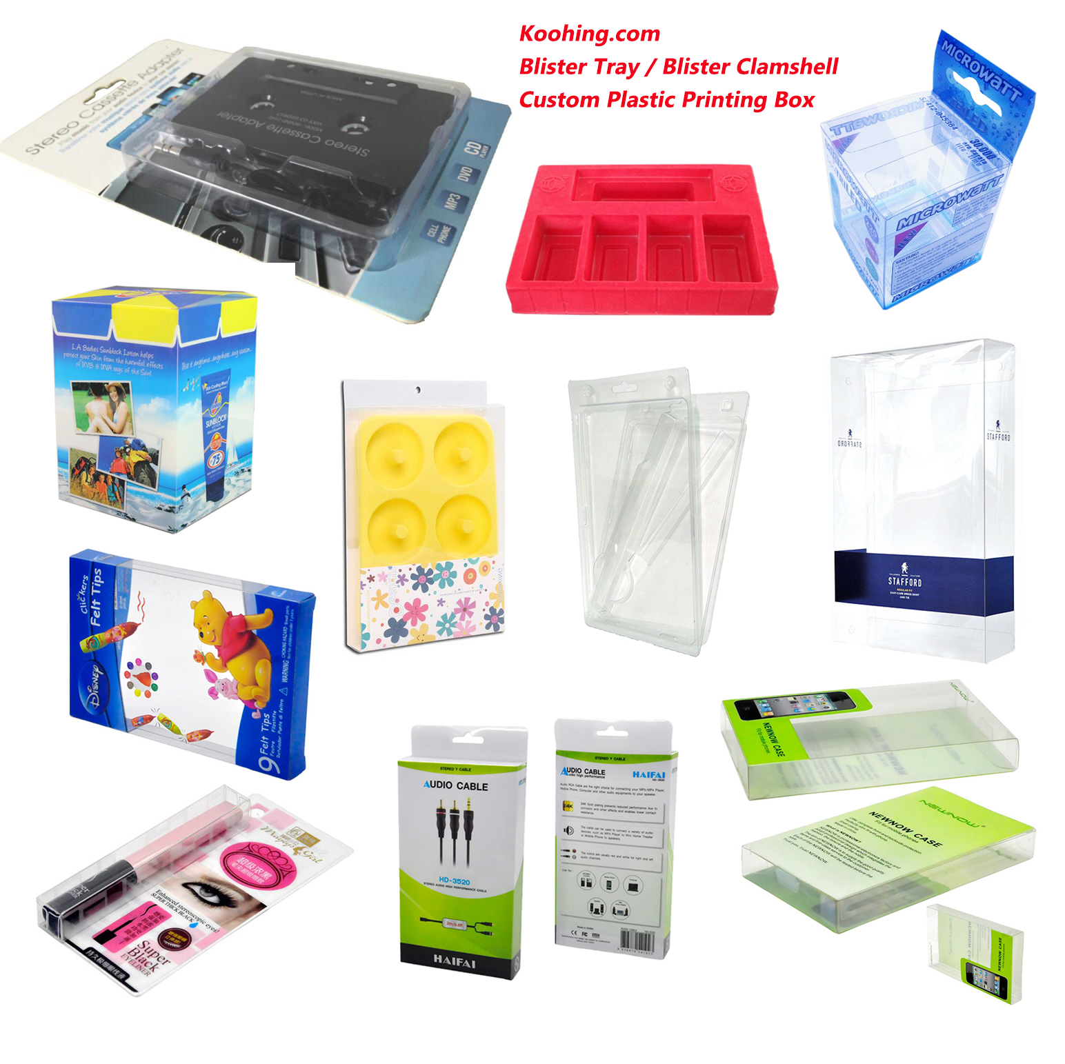 koohing custom plastic PET PVC Box and Blister
