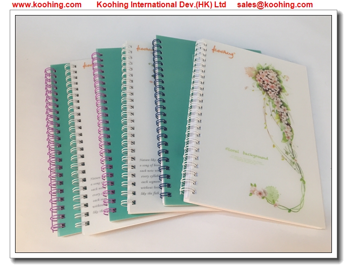 koohing A4 size notebook with color spirals
